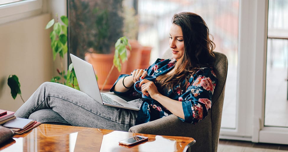 How to use AI at work. Woman with laptop